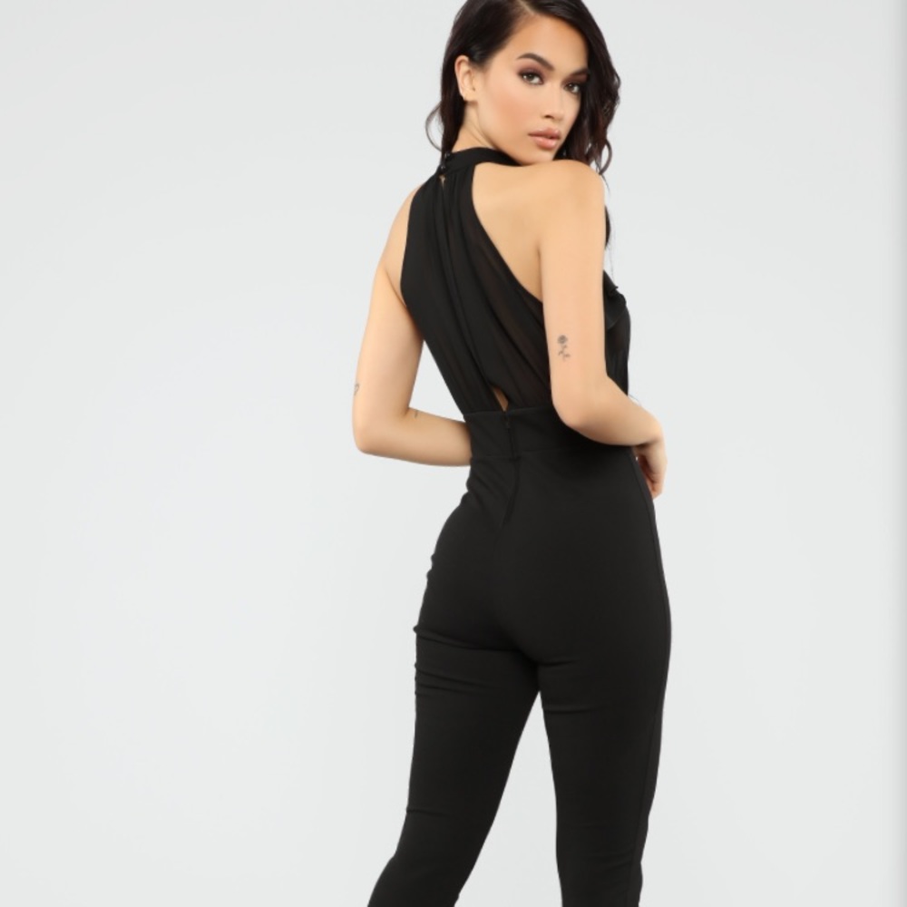 Black Sheer Ruffle Romper - Plus Size Avail - Picture 6 of 8